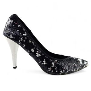 Costa Blanca X Women's Black Sequin Pointed Toe Stiletto Pump Heels 37